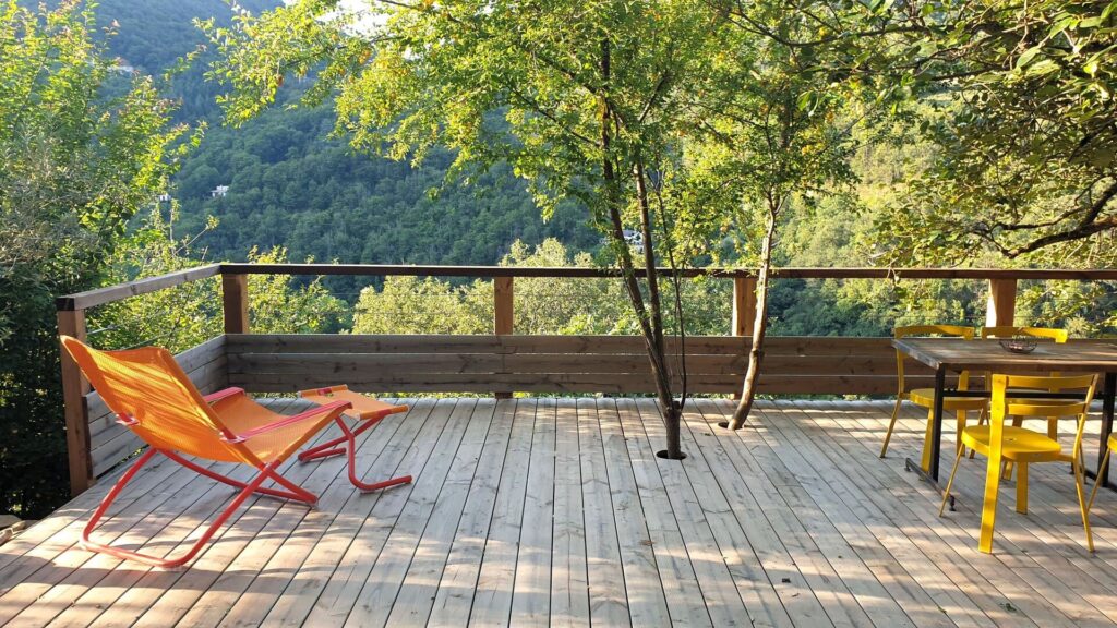 terrasse bois sur pilotis